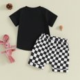 thumbnail image 3 of Bagilaanoe 2pcs Toddler Baby Boy Easter Outfits Shorts Set Short Sleeve T Shirt Tops + Checkerboard Shorts 6M 12M 18M 24M 3T Kids Casual Summer Clothes, 3 of 8