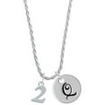 thumbnail image 1 of Delight Jewelry Silvertone Number - 2 - Silvertone Script Initial Disc - Q - Charm Necklace, 20"+3", 1 of 4