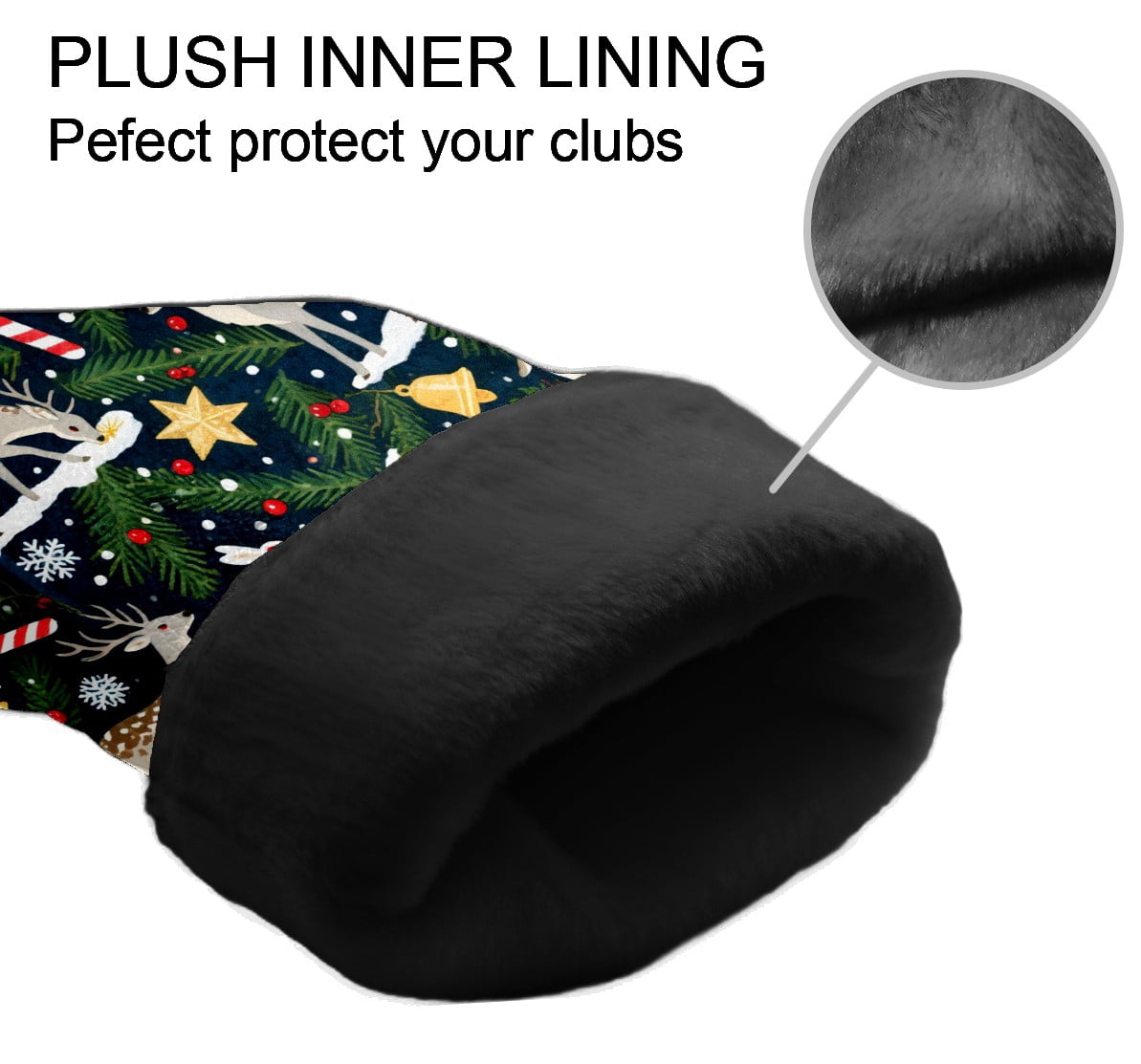 Golf Club Covers, Deer Premium PU Leather Driver Hybrid Putter Head Covers with Velvet Lining, Waterproof Golf Gifts for Men Women