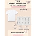 thumbnail image 6 of Women's Oversized Black T-Shirt with White Face Cutout and Pink Star, Loose Fit Y2K Streetwear Tee Top, 6 of 13