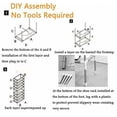 thumbnail image 4 of 3-Tier Shoe Rack, Simple Assembly Shoe Organizer, 9-12 Pairs of Shoes, Non-woven Fabric Shoe Rack Storage, Gray, 4 of 8