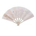 thumbnail image 3 of Papel de mano, abanico plegable, abanico plegable de bambú, abanico plegable en blanco verano, 3 of 9