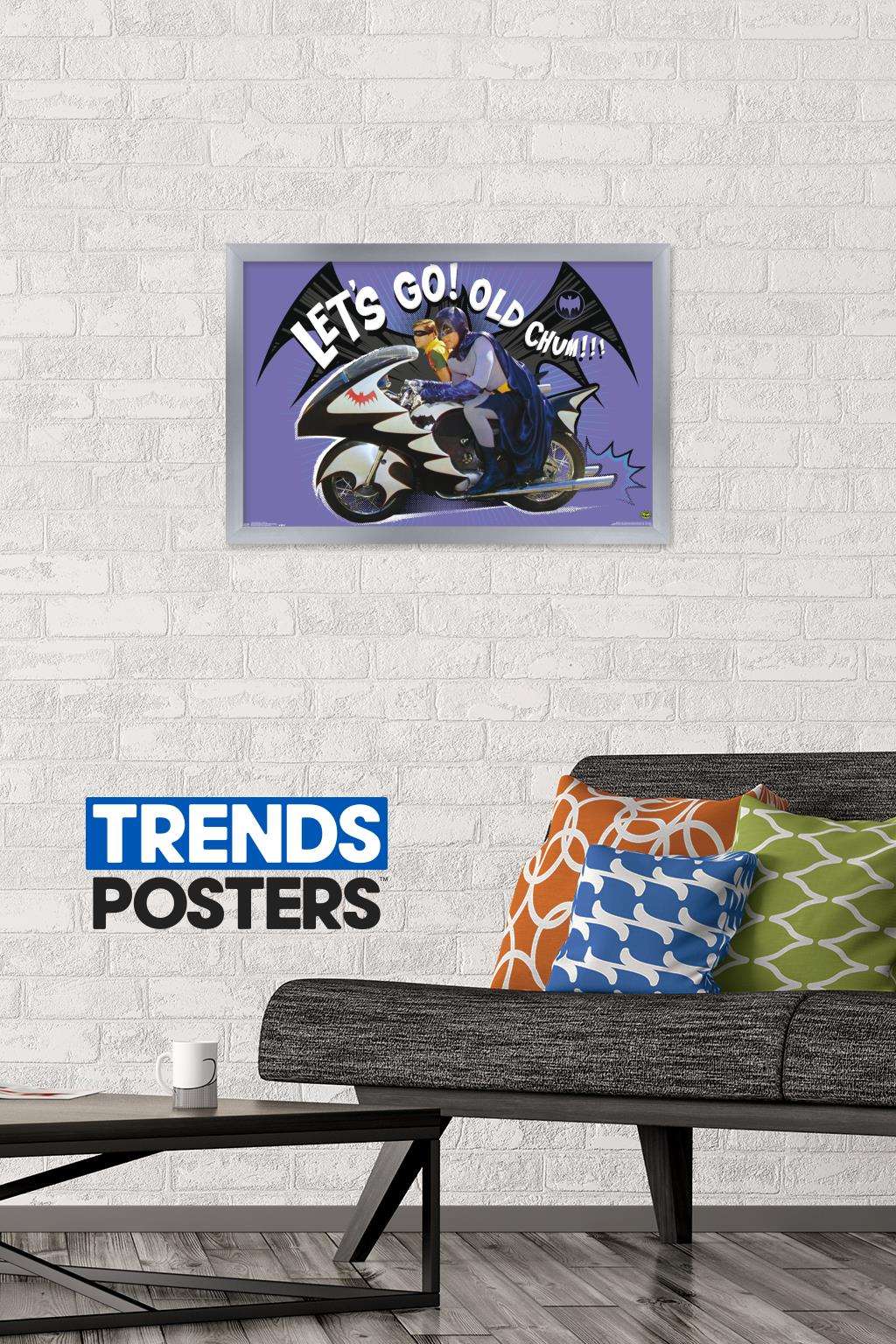 DC Comics TV - Batman TV Series - Batcycle Wall Poster, 14.725" x 22.375", Framed