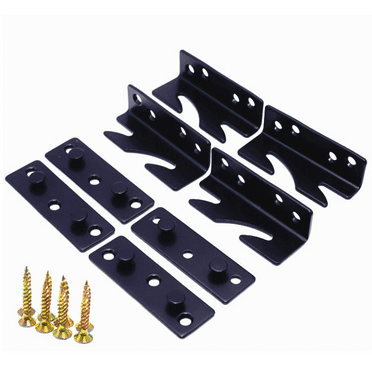 Rikyo 3-1/4 in X 1 in X 1-1/4 in, 3mm Thick Steel Heavy Duty, Non-Mortise Bed Rail Bracket, 4 Pack