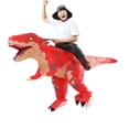 thumbnail image 2 of Disfraz inflable de dinosaurio Mxosum T-REX Ride para adulto, rojo, 2 of 6