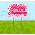 thumbnail image 1 of Happy Anniversary Heart (18" x 24") Yard Sign, Includes Metal Step Stake, 1 of 6