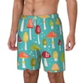 thumbnail image 2 of Balery Mushrooms Mens Swim Trunks Swim Shorts for Men Quick Dry Inseam Beach Shorts with Compression Liner Pocket-Small, 2 of 9