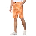 thumbnail image 4 of INSPIRE CHIC Men's Shorts Plaid Pattern Straight Fit Comfort Flat Front Checked Shorts 30 Orange, 4 of 5