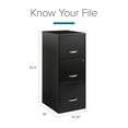 thumbnail image 2 of Space Solutions 18" Deep 3 Drawer Smart Letter Width Vertical File Cabinet, Black, 2 of 9