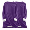 thumbnail image 3 of miqiqism 2 pcs Women 2024 Fleece Lined Shirts Casual Long Sleeve Sherpa Warm Tops Juniors Comfy Round Neck Solid Comfort Underwear Teen Girls Slim Fit Blouses,Purple,Medium, 3 of 3