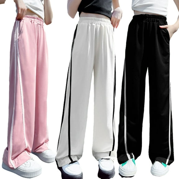 FLMEI 5-14T Youth Kids Girls Joggers Pants Sweatpants Lightweight Water Big Girls Athletic Pants Loose Pants for Summer Spring