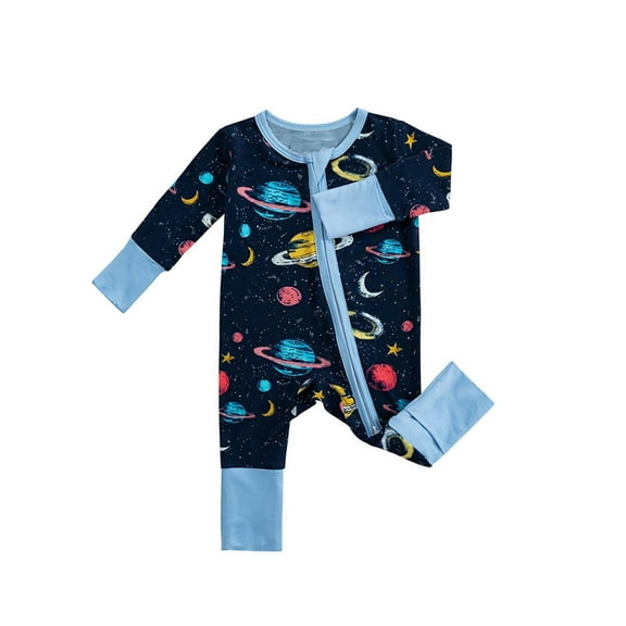 Aihuaihua Boys Bodysuits Cozy Long Sleeved Zipper Pajamas for and Toddlers Ideal for Daily Home Wear and Casual Activities Size 12-18 Months BU1
