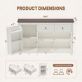 thumbnail image 6 of Flycity Modern Farmhouse Sideboard Buffet Cabinet, 60" Large Pantry Storage Cabinet with 2 Drawers, Wood Coffee Bar Cabinet for Kitchen, Living Room, Home Office, White, 6 of 8