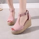 thumbnail image 4 of Sandalias de tacón de cuerda de cáñamo de verano con correa de tobillo para mujer a la moda Wmkox8yii shjk945, 4 of 7