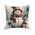 thumbnail image 3 of Christmas Decorative Pillow Covers 18x18" Christmas Snowman Pillowcase Christmas Print Pillowcase Soft Decorative Cushion Cover Comfortable & Breathable Pillow Covers, 3 of 7