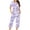 Purple, variant on Jamicy Home Clothes for Women Set Fashion Casual Loose Printed Round Neck Short Sleeve Button Capri Pants Comfortable Ladies Pajamas Set