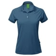 thumbnail image 2 of A2Y Women's Basic Casual Essentials 4-Button Junior-Fit Polyester Polo Shirt Cobalt 2XL, 2 of 6
