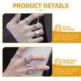thumbnail image 2 of OULII 3Pcs Statement Ring Durable Alloy Minimalist Finger Rings for Men, 2 of 5