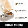thumbnail image 6 of GORILLA GRIP Dog Bowls Feeding Mat Set, Stainless Steel Bowl, Raised Edge Silicone, 1 Cup, Beige, 6 of 10