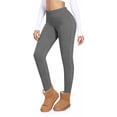 thumbnail image 2 of felwors Fleece Lined Leggings Women Thick Soft High Waisted Black Tummy Control Thermal Warm Velvet Pants for Winter (Dark Gray, XXL), 2 of 5