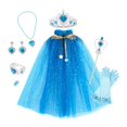 thumbnail image 1 of Conjunto de disfraz de princesa jinwen Disfraz de princesa infantil para niñas Azul, 1 of 8