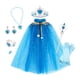 thumbnail image 1 of Conjunto de disfraz de princesa jinwen Disfraz de princesa infantil para niñas Azul, 1 of 8