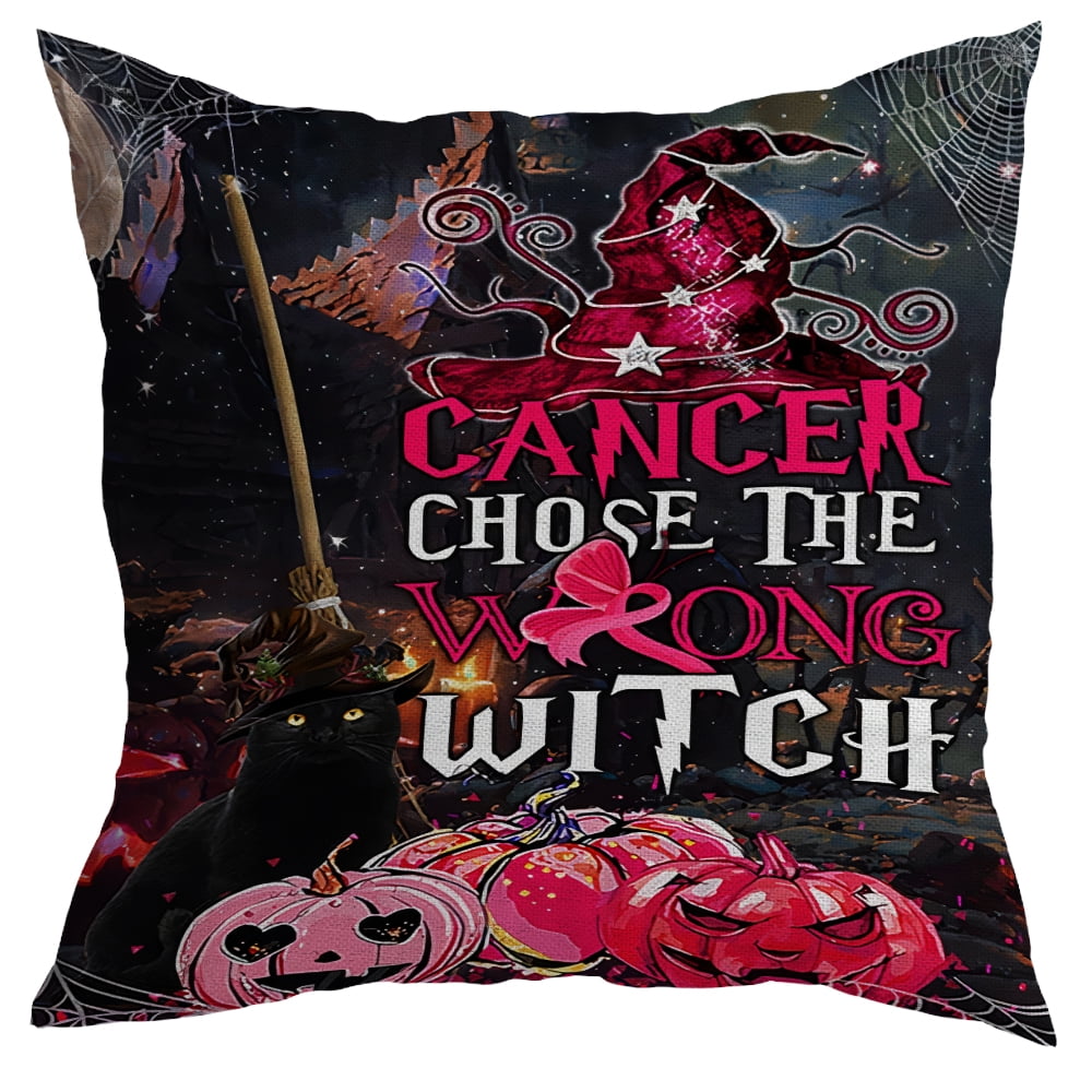 Halloween Pillows, Halloween Decoration Cancer Choose the Wrong Witch