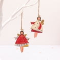 thumbnail image 5 of 4 Uds. Decoración navideña creativa de hierro forjado pintura hecha a mano colgantes de niña Ángel accesorios para árbol de Navidad Rojo Verde, 5 of 5