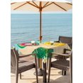 thumbnail image 3 of Outdoor Tablecloth with Umbrella Hole for Patio/Picnic/Party/Camping, Summer Swimming Rings Waterproof Table Cloth Square Cover Washable, Floral Plumeria Beach Seaside (60"x 60"), 3 of 8