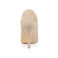 thumbnail image 2 of Unique Bargains Women's Rhinestone Stiletto Heel Ankle Booties Beige (Size 6.5), 2 of 7