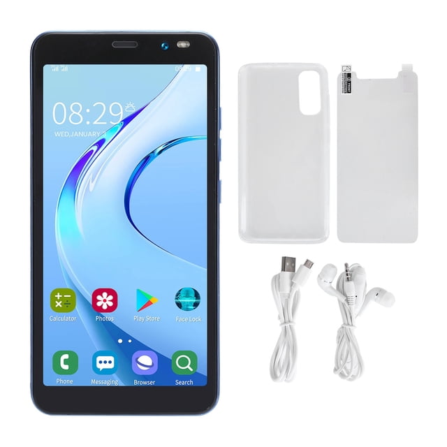 Teléfono Inteligente De 5,45 Pulgadas, Teléfono Inteligente Con Cámara HD, Cámaras De 5Mp + 2Mp En Casa Para Regalo Hombre Mujer YLSHRF azul