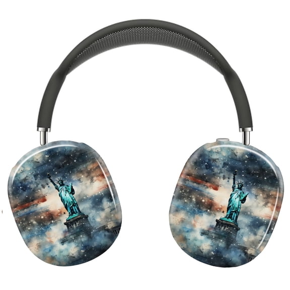 Protective Cover for AirPods Max Watercolor Patriotic =9 Headphones Aesthetic Print Snap On Cases