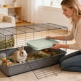 thumbnail image 7 of Large Rabbit Litter Box Trainer, Potty Corner Toilet Pet Pan for Adult Hamster, Ferret, Galesaur, Bunny and Other Small Animals, Easy Clean Cage Litter Tray,Green, 7 of 7