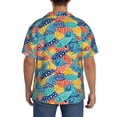 thumbnail image 3 of Logiee Colorful Fish 1 Print Men's Button Down Shirts Short Sleeve, Summer Beach Shirts,Vacation Wedding Shirts,Men's Casual Button-Down Shirts with Pocket-Small, 3 of 5