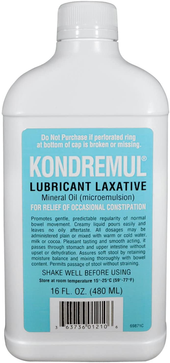 Kondremul Lubricant Laxative Constipation Relief Mineral Oil, 16oz, 5