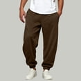 thumbnail image 2 of Wlynlyn Mens Cuffed Sweatpants Straight Leg Baggy Joggers Elastic Waist Drawstring Athletic Loose Sweat Pants with Pockets(Small,Brown), 2 of 6