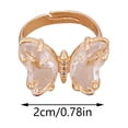 thumbnail image 2 of Ladies Fashion Creative Solid Color Butterfly Adjustable Ring With Opening, 2 of 8