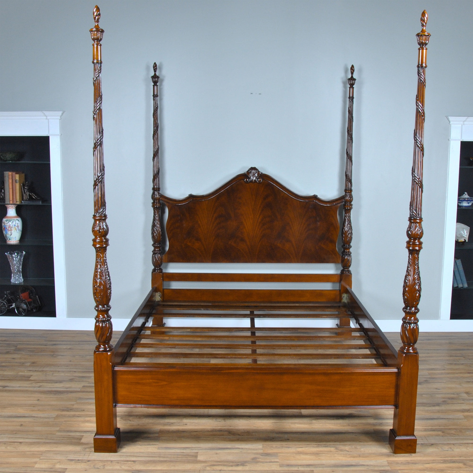 Nbr019k King Size Mahogany Four Poster Bed Com Mahogany Four Poster Bed, Constellations King Poster Bed