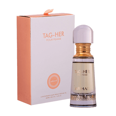Armaf Tag Her Pour Femme Concentrated French Perfume Oil Alcohol Free For Women 20 ml /.67 oz (Tag her Pour Femme)