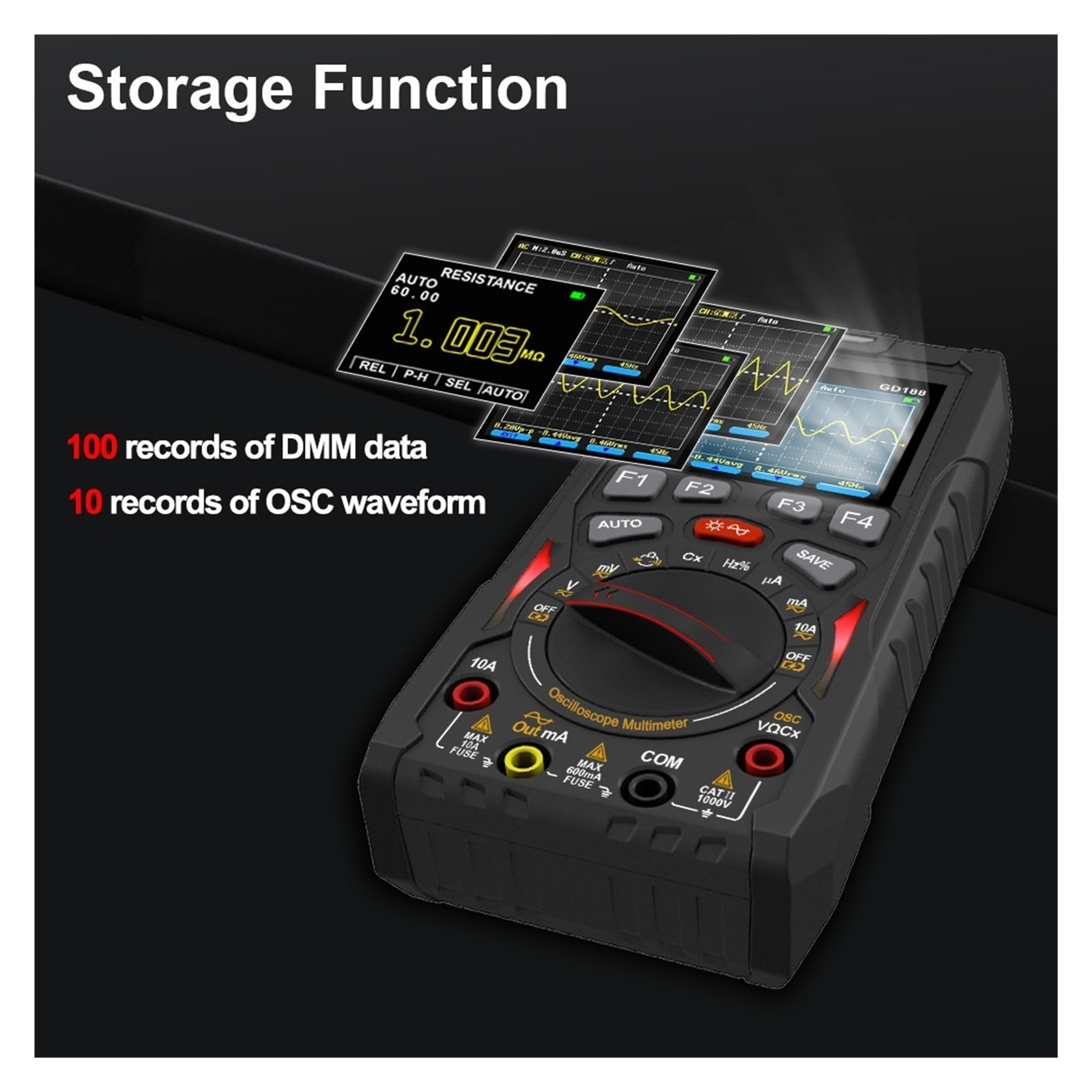 DIgital Oscilloscope Multimeter Electrician Tester Ammeter Voltmeter Current Capacitance Ohm Meter True RMS Multimetro ,Professional Designed