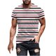 thumbnail image 2 of Tops para hombre, blusas y camisas de manga corta con cuello redondo para hombre, blusas de manga corta con cuello redondo y estampado de rayas para hombre, blusa para hombre, 2 of 5