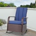thumbnail image 3 of PE Rattan Rocking Recliner with Footrest, Blue, 3 of 11