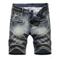 thumbnail image 1 of CHOK Athletic Shorts for Men High-End Ripped Personality Camouflage Stitching Trend Shorts In Clearance Blue Xs, 1 of 8