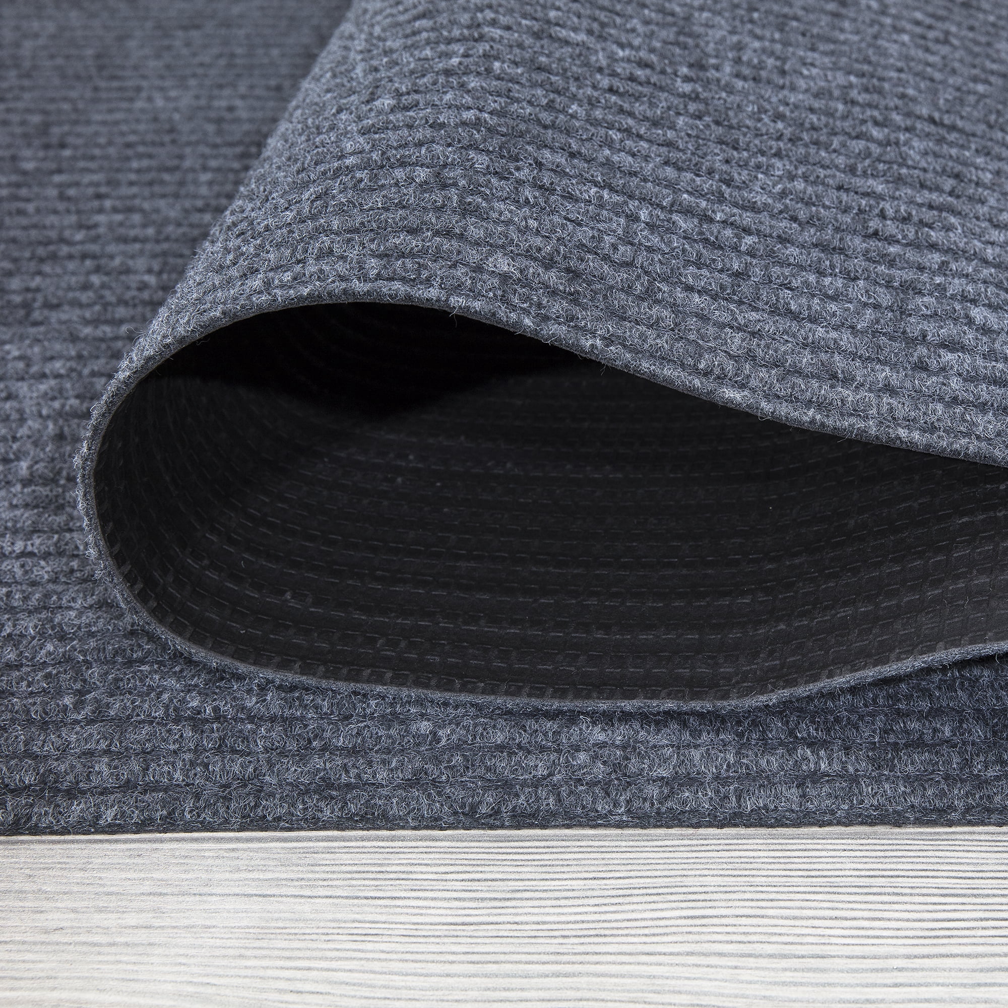 Ottomanson 5' x 6'6" Waterproof Non-Slip Area Rug for Garage & Patio, Utility Floor Mat, Dirt Trapper, Gray