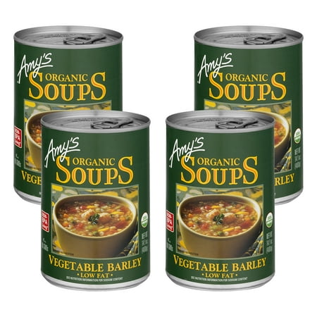 (4 Pack) Amy's Organic Low Fat Vegetable Barley Soup, 14.1 (Best Vegetable Barley Soup)