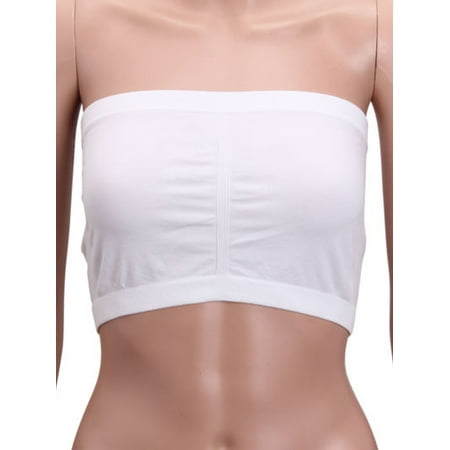 

Jkerther Women Plus Size Strapless Bra Bandeau Tube Removable Padded Top Stretchy