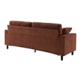 thumbnail image 7 of DEALTOPS 82" Corduroy Loveseat Sofa, 2-Seater Upholstered Couch with Sturdy Iron & Wood Frame, Chocolate Brown, 7 of 7