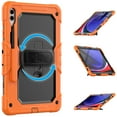 thumbnail image 6 of 3 Layer Case for Samsung Galaxy Tab S9 Ultra 2023/S8 Ultra 2022 14.6", for Kids Heavy Duty Protective Case with Screen Protector & Stylus Holder & 360 Rotating Stand Hand/Shoulder Strap, Orange, 6 of 10