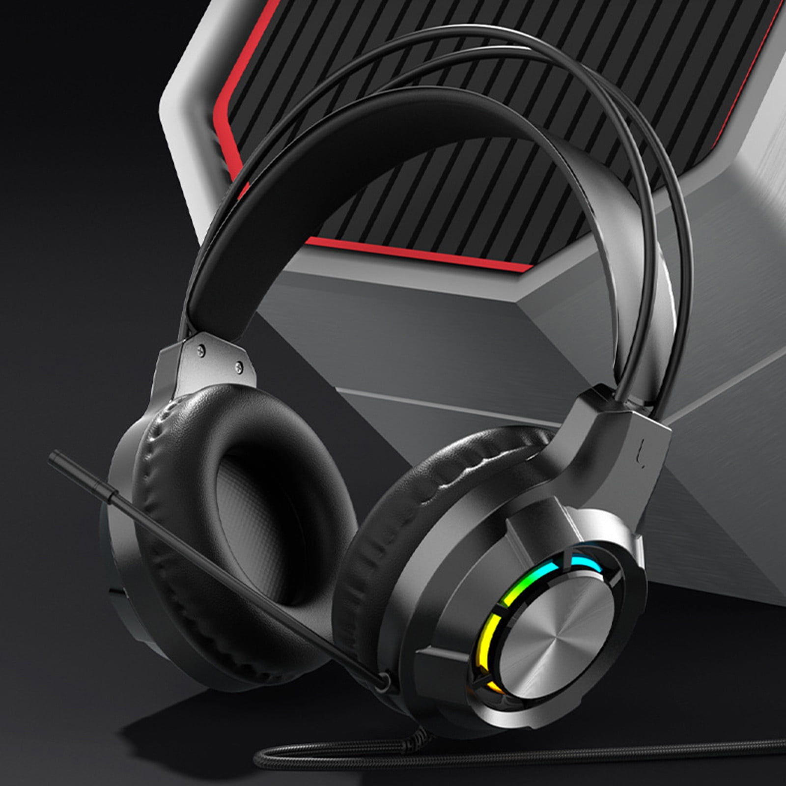 Headphones – Gaming Headset With Microphone Most Laptop Over-Ear Headphones With LED RGB Light Noise Canceling Mic 7.1 Stereo Surround Sound