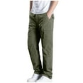 thumbnail image 2 of Amzcrzy Mens Pants Cargo Pants for Men Men's Solid Color Adding Fleece For Warmth Casual Button Workwear With Elastic Waist And Multiple Pockets Long Pants Pants for Men Mens Casual Pants, 2 of 9